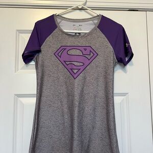 Under Armour Gray Superman Logo T-Shirt